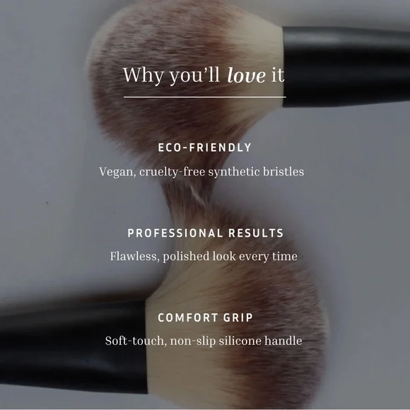 NIB Lithe The Essentials Face Brush Set Bronzer & Tapered Powder Brush - Picture 4 of 10